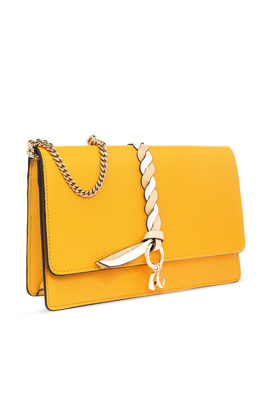 【CHLOE】ALPHABET SHOULDER BAG Chloe Alphabet Small Saddle Bag Shoulder bag Black Grained